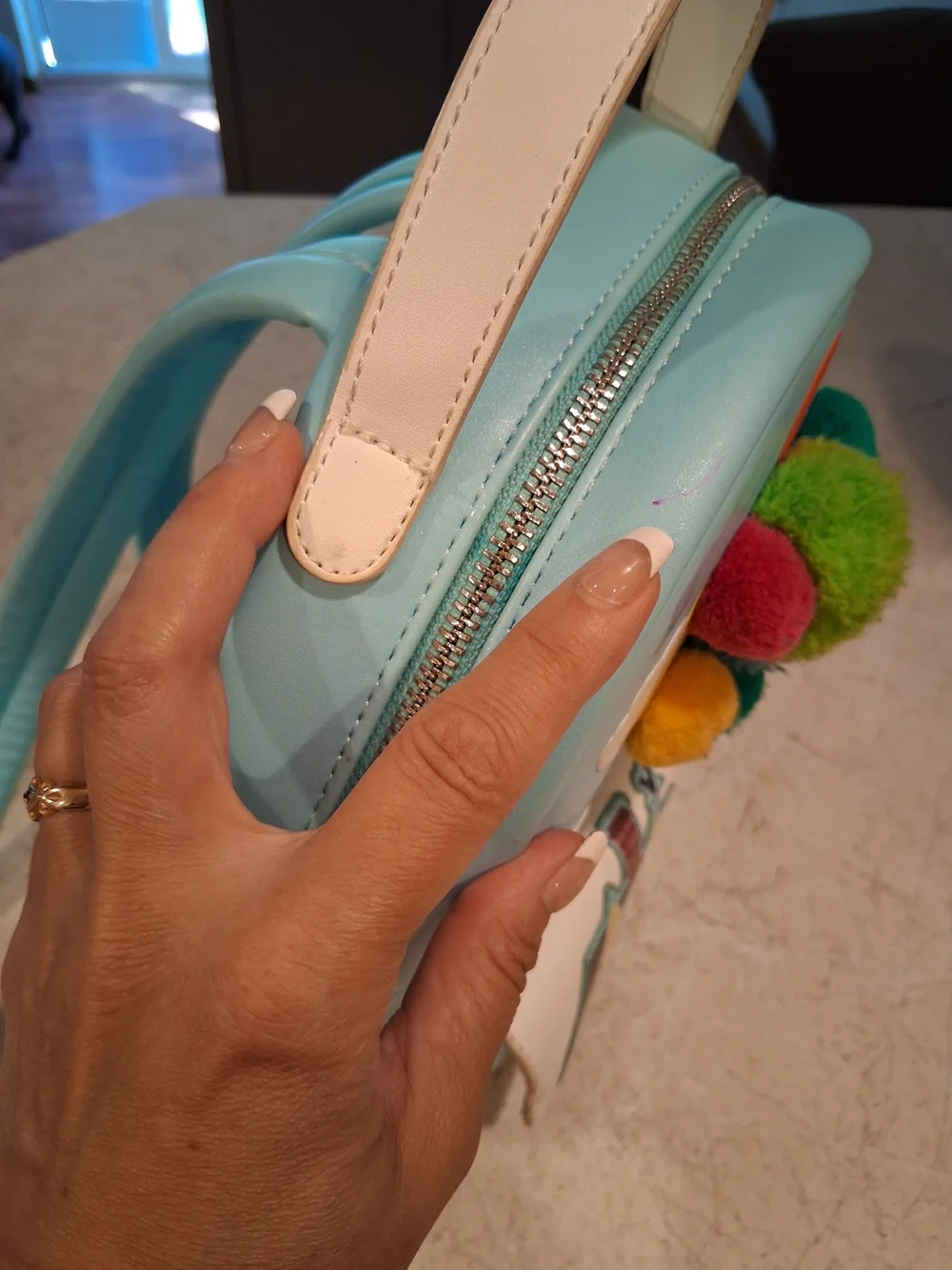 Loungefly DISNEY UP! Light Blue Balloon Pom-Pom Backpack